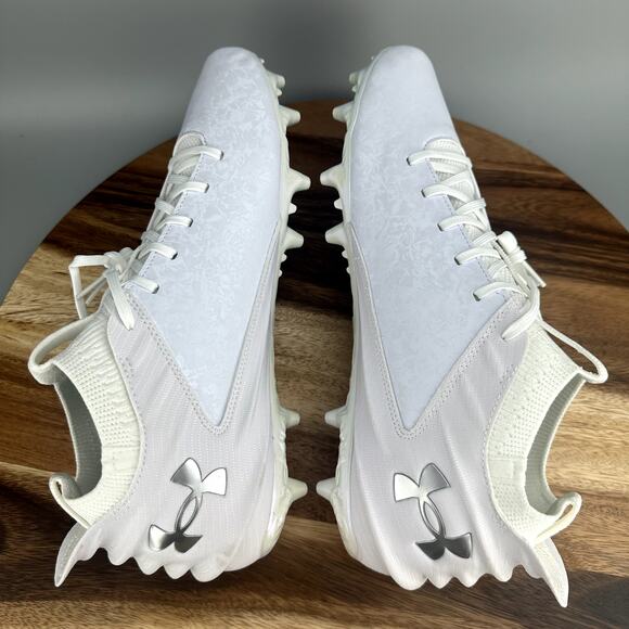 Under Armour Blur Smoke 2.0 MC Football White Silver 3027978-101 Men\'s Size 8.5